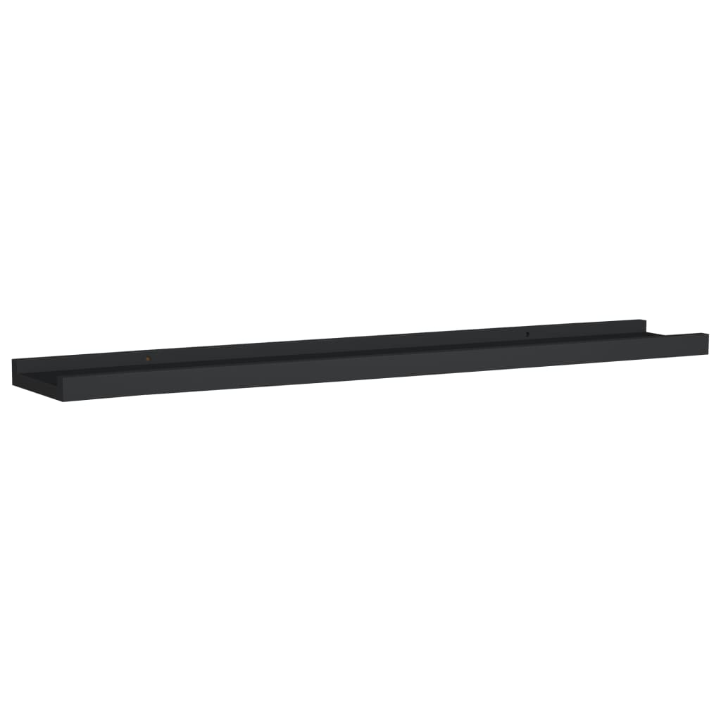 vidaXL Picture Frame Ledge Shelves 2 pcs Black 31.5"x3.5"x1.2" MDF