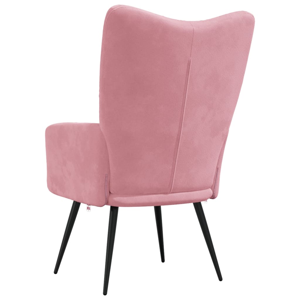 vidaXL Relaxing Chair Pink Velvet