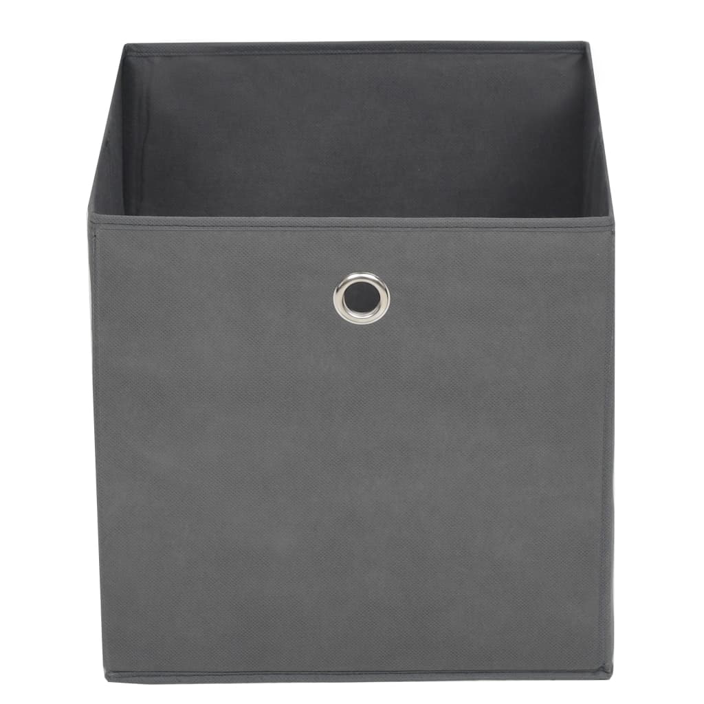 vidaXL Storage Boxes 4 pcs Non-woven Fabric 11"x11"x11" Gray