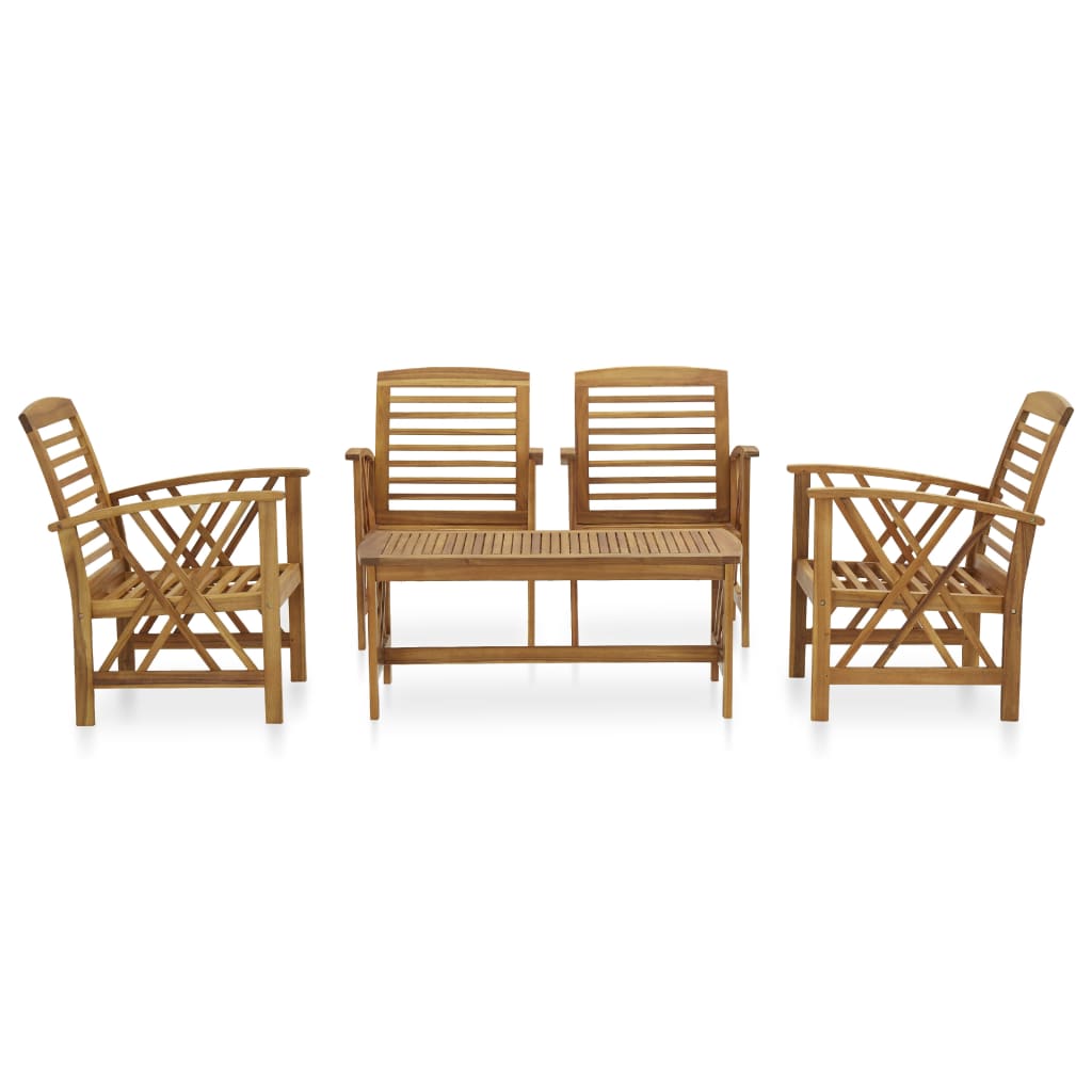 vidaXL 5 Piece Patio Lounge Set Solid Acacia Wood