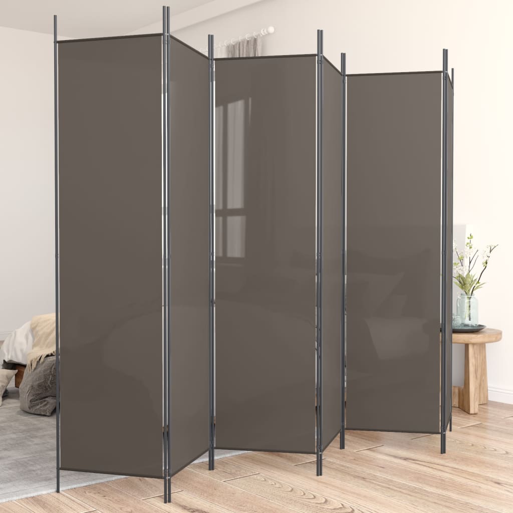 vidaXL 6-Panel Room Divider Anthracite 118.1"x86.6" Fabric