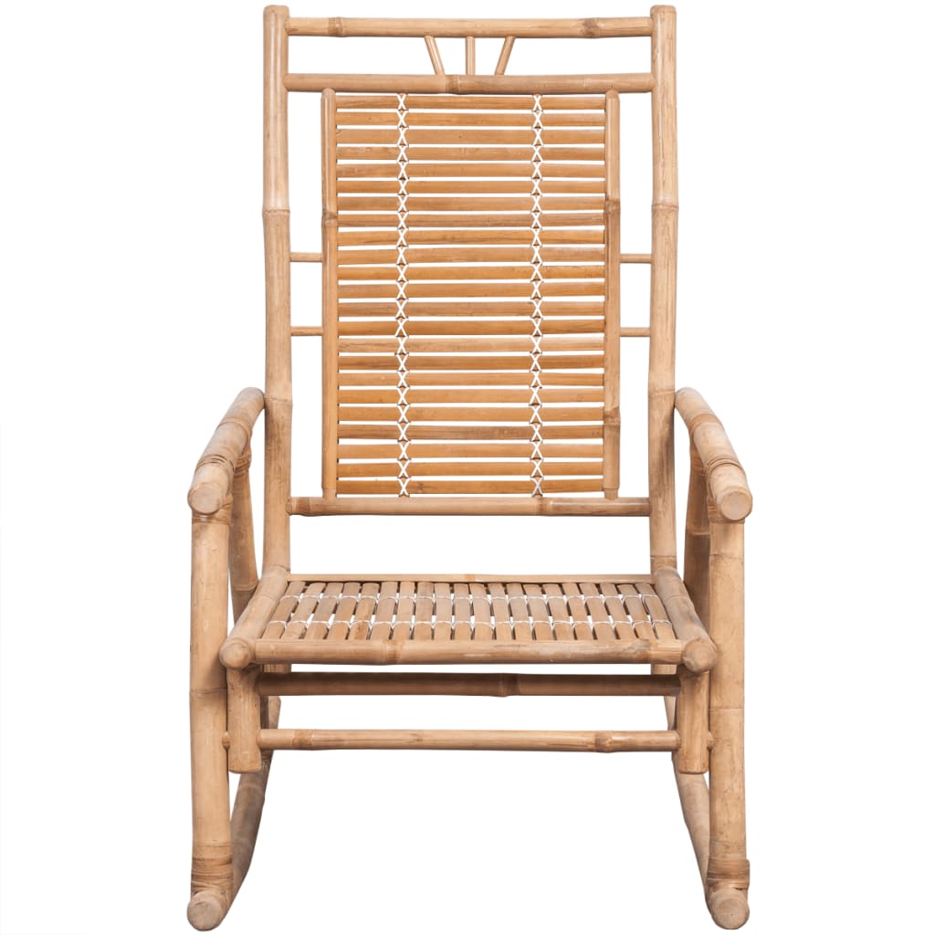 vidaXL Rocking Chair with cushion Bamboo