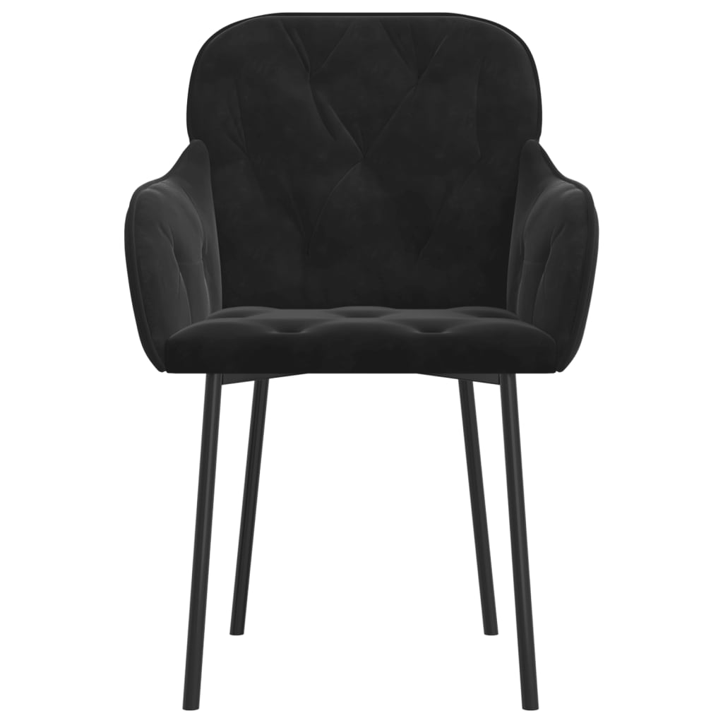 vidaXL Dining Chairs 2 pcs Black Velvet