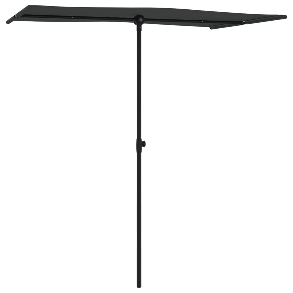 vidaXL Garden Parasol with Aluminum Pole 70.9"x43.3" Black