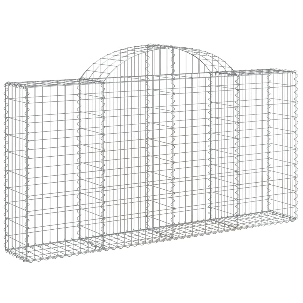 vidaXL Arched Gabion Baskets 4 pcs 78.7"x11.8"x39.4"/47.2" Galvanized Iron