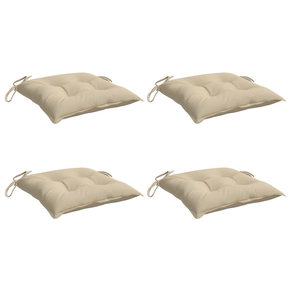 vidaXL Chair Cushions 4 pcs Beige 15.7"x15.7"x2.8" Oxford Fabric