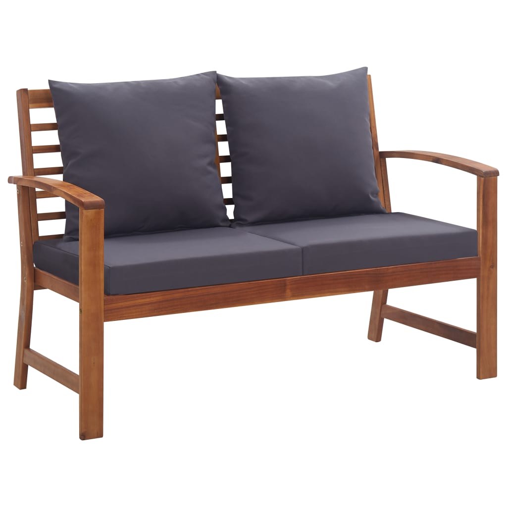 vidaXL 4 Piece Garden Lounge Set with Cushions Solid Acacia Wood