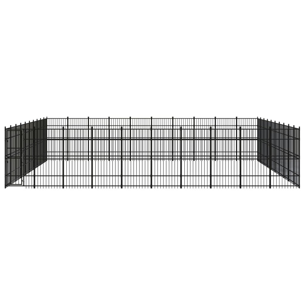 vidaXL Outdoor Dog Kennel Steel 992 ft²