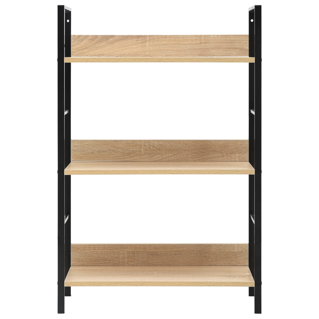 vidaXL 3-Layer Book Shelf Oak 23.6"x10.9"x35.6" Engineered Wood