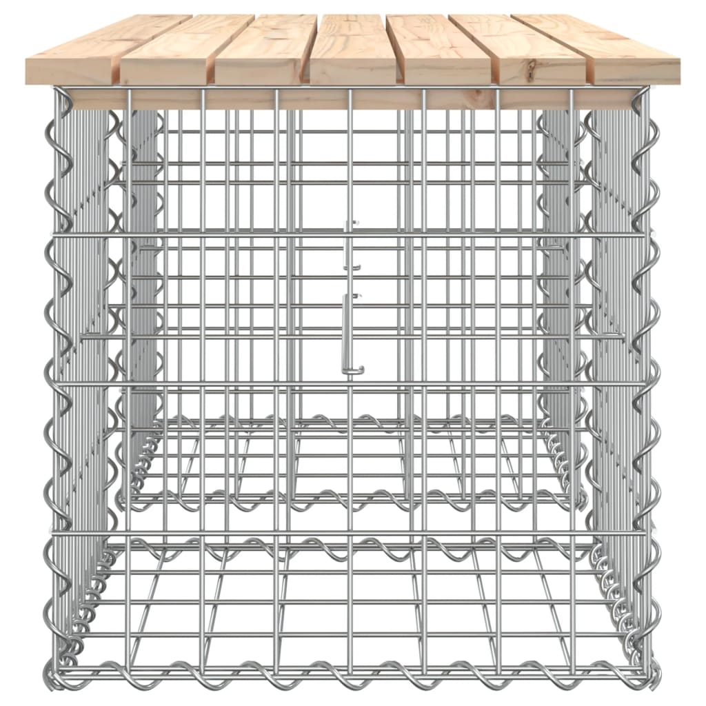 vidaXL Patio Bench Gabion Design 40.6"x17.3"x16.5" Solid Wood Pine