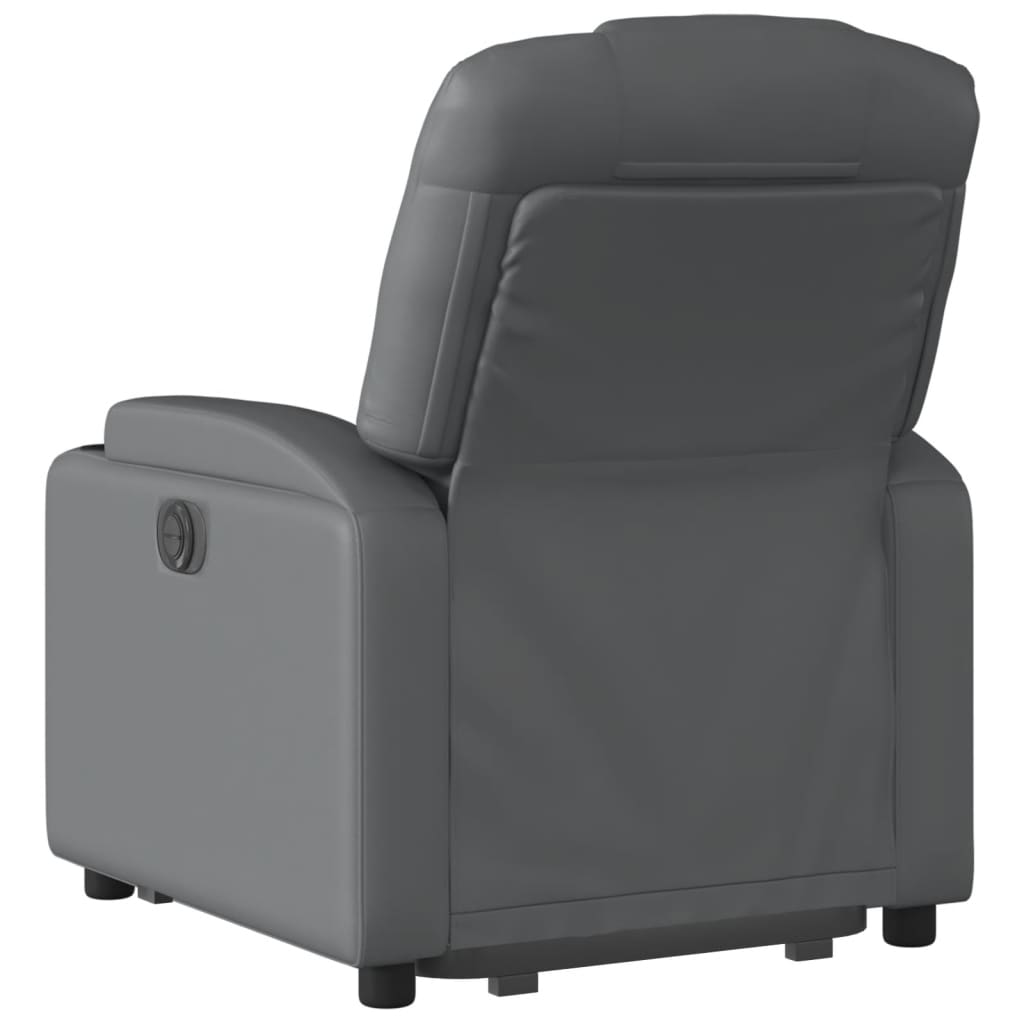 vidaXL Electric Stand up Recliner Chair Gray Faux Leather