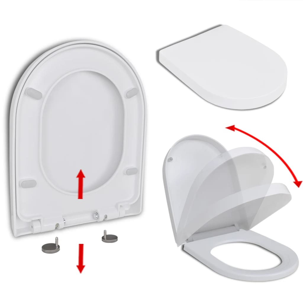 vuist Malen Sada vidaXL Soft-close Toilet Seat with Quick-release Design White Square |  vidaXL.com