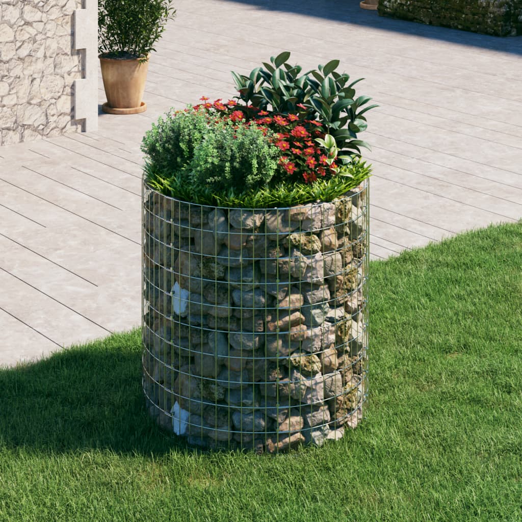 vidaXL Circular Gabion Pole Galvanized Steel Ø39.4"x39.4"