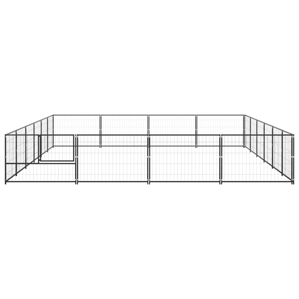 vidaXL Dog Kennel Black 258.3 ft² Steel