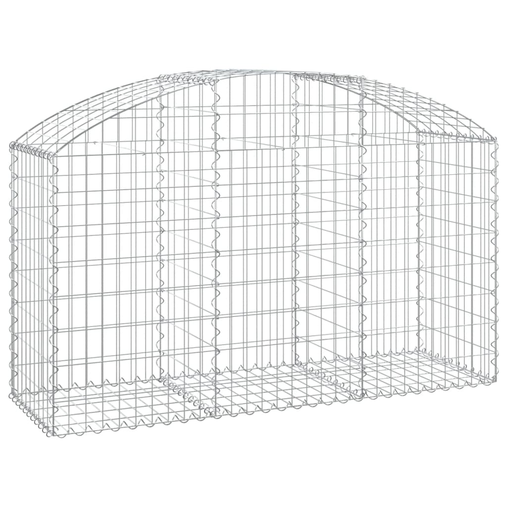 vidaXL Arched Gabion Basket 59.1"x19.7"x31.5"/39.4" Galvanized Iron