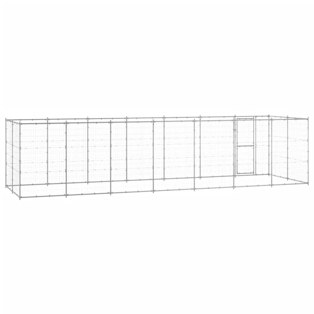 vidaXL Outdoor Dog Kennel Galvanized Steel 182.3 ft²