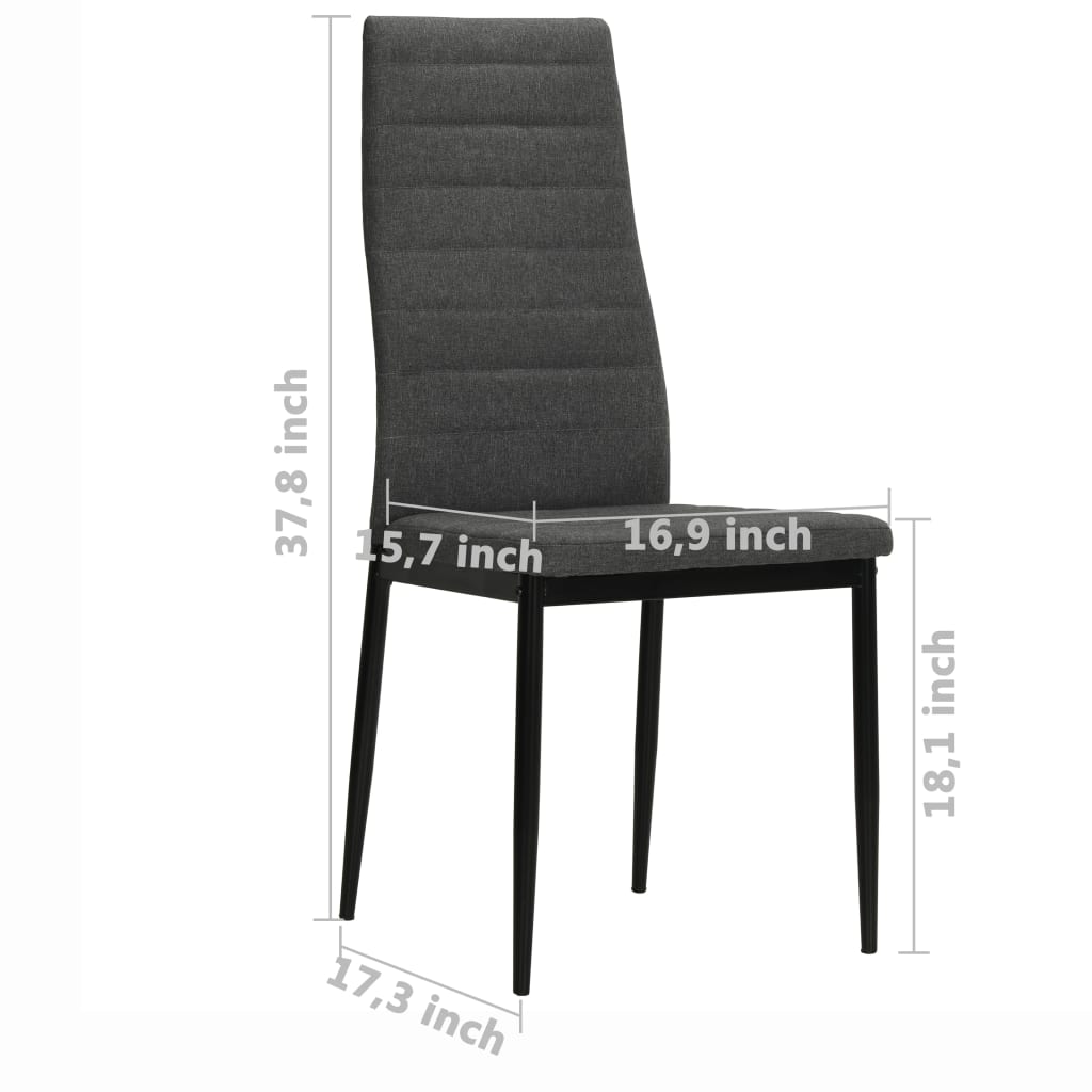 vidaXL Dining Chairs 4 pcs Dark Gray Fabric