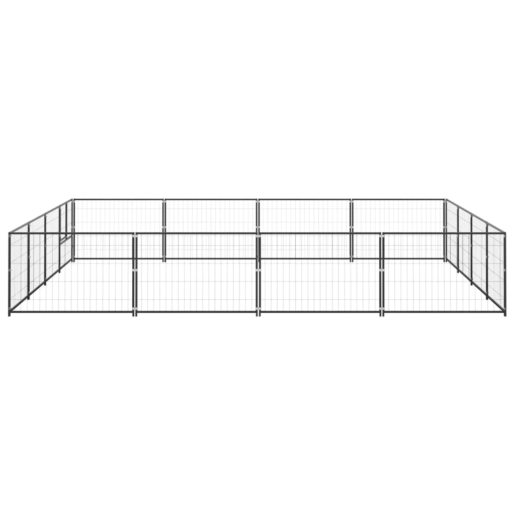 vidaXL Dog Kennel Black 172.2 ft² Steel