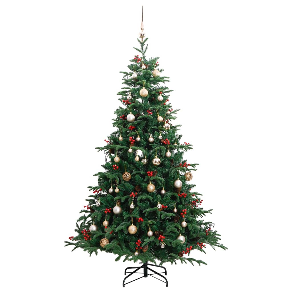 vidaXL Artificial Hinged Christmas Tree 300 LEDs & Ball Set 70.9"