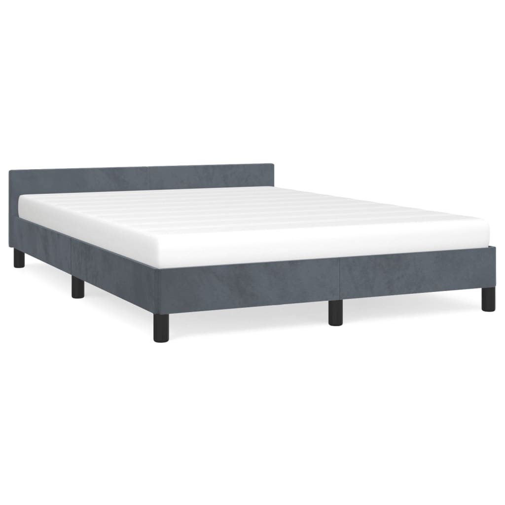 vidaXL Bed Frame without Mattress Dark Gray Queen Velvet