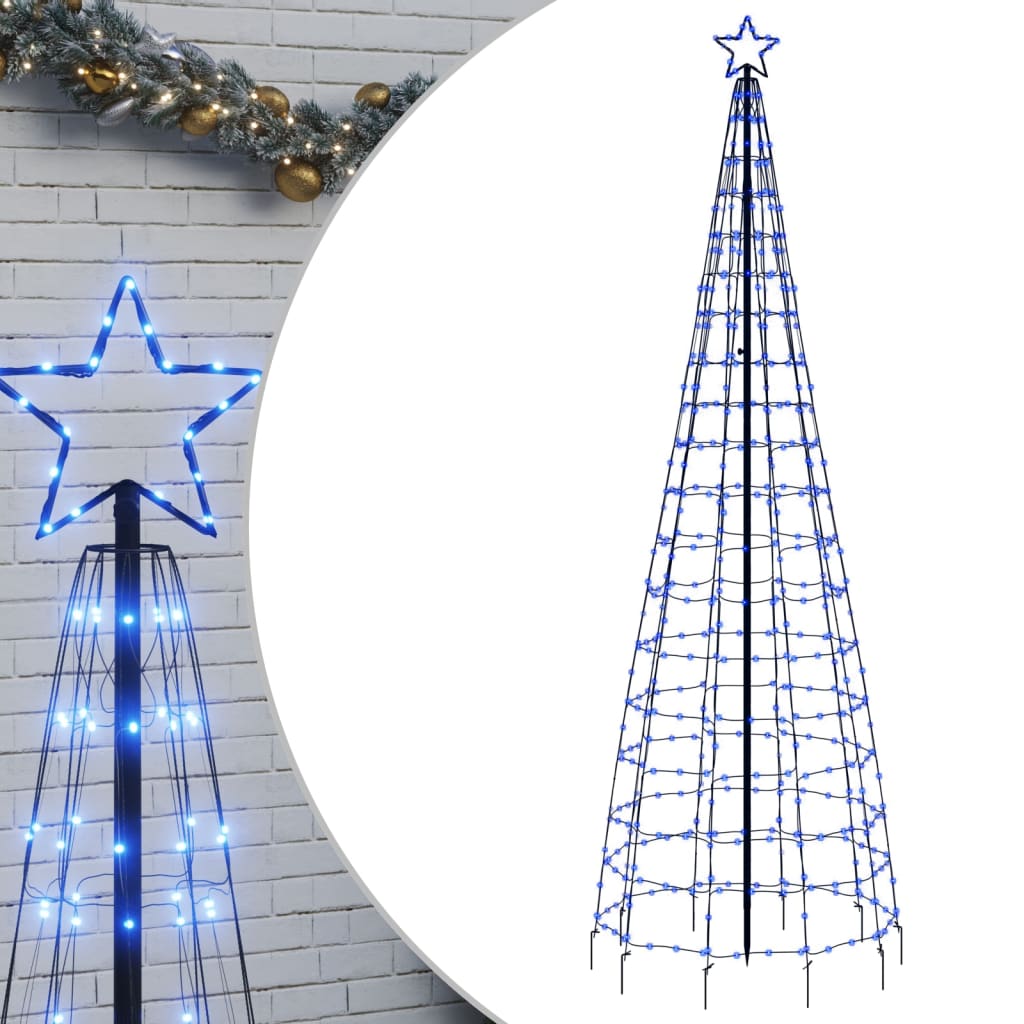 vidaXL Christmas Tree Light with Spikes 570 LEDs Blue 118.1"