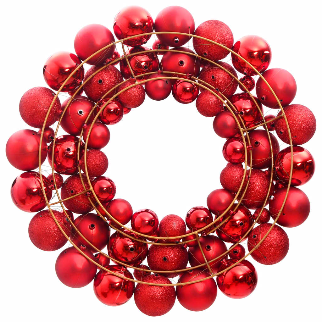 vidaXL Christmas Wreath Red 17.7" Polystyrene