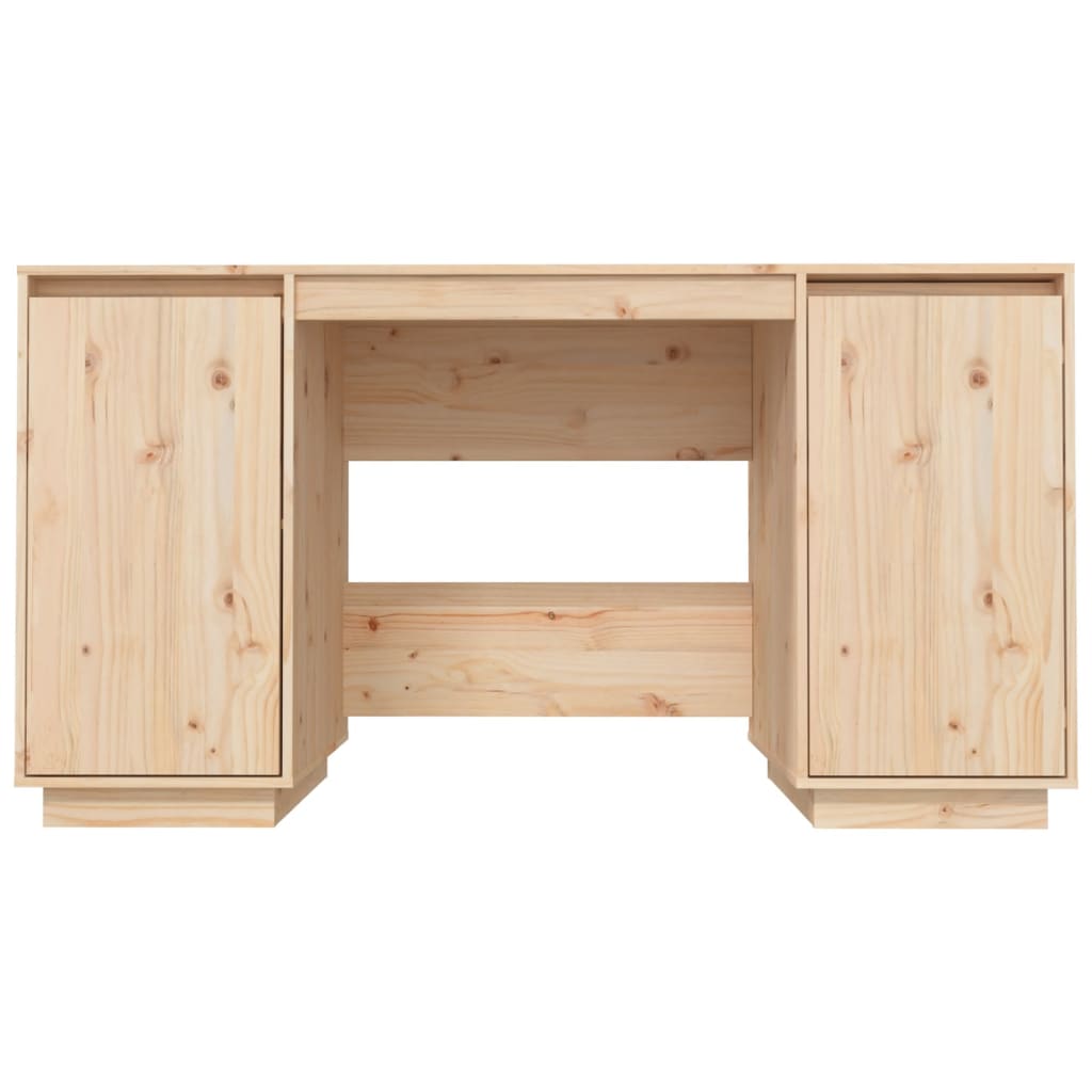 vidaXL Desk 55.1"x19.7"x29.5" Solid Wood Pine