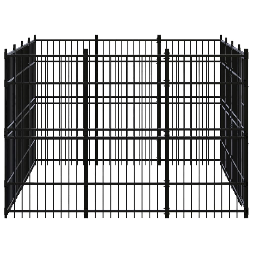 vidaXL Outdoor Dog Kennel Steel 119 ft²