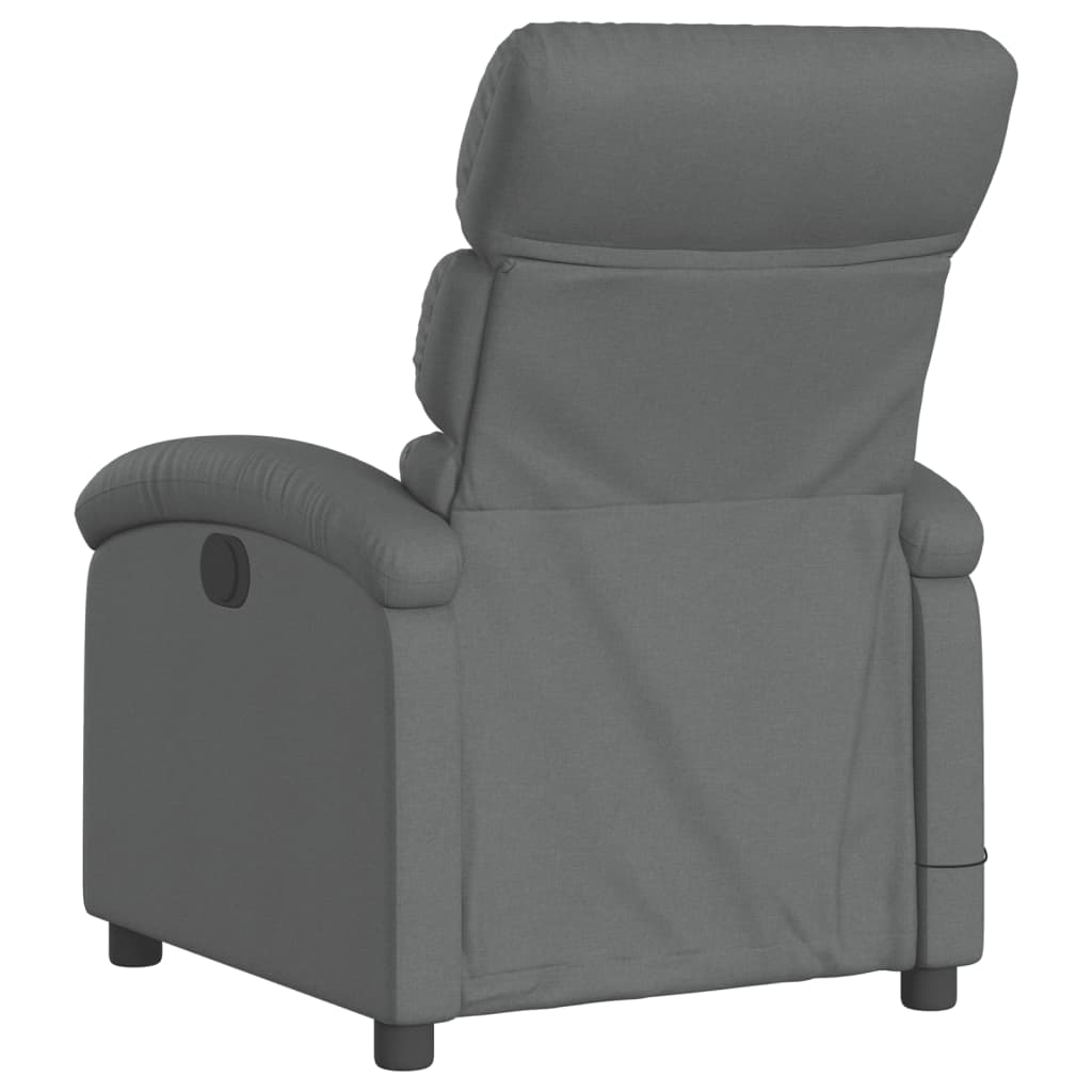 vidaXL Electric Massage Recliner Chair Dark Gray Fabric