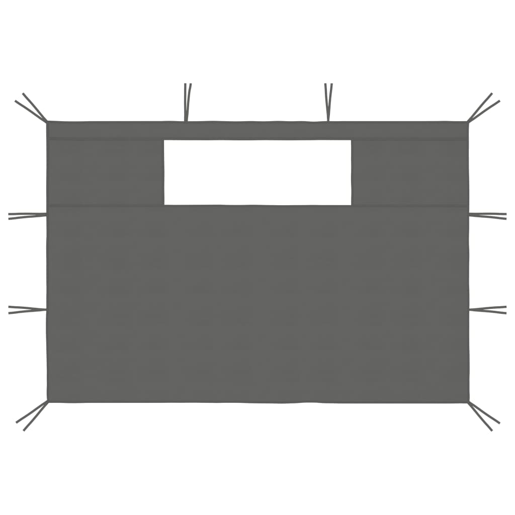 vidaXL Gazebo Sidewalls with Windows 2 pcs Anthracite