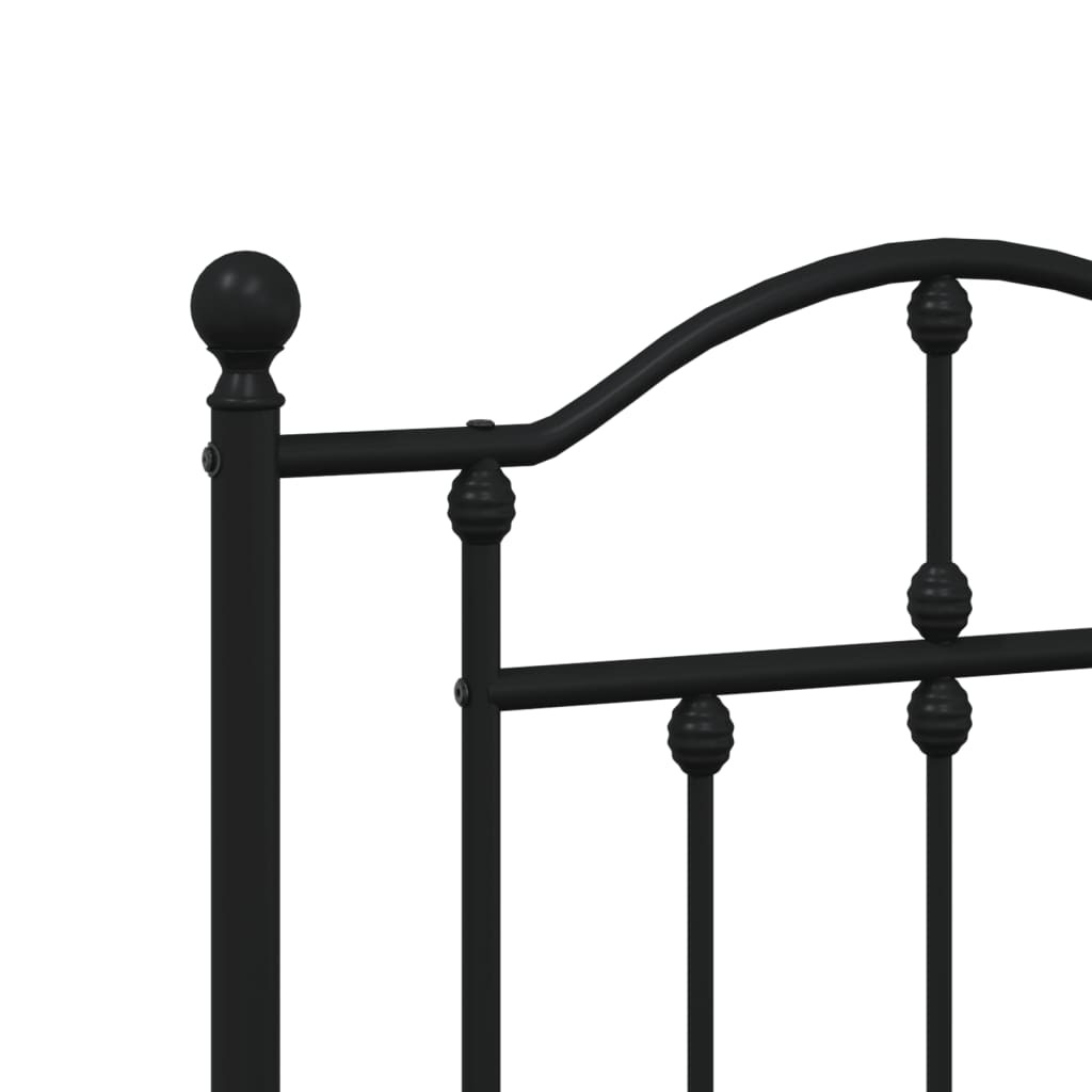 vidaXL Metal Bed Frame with Headboard Black 72"x83.9" California King