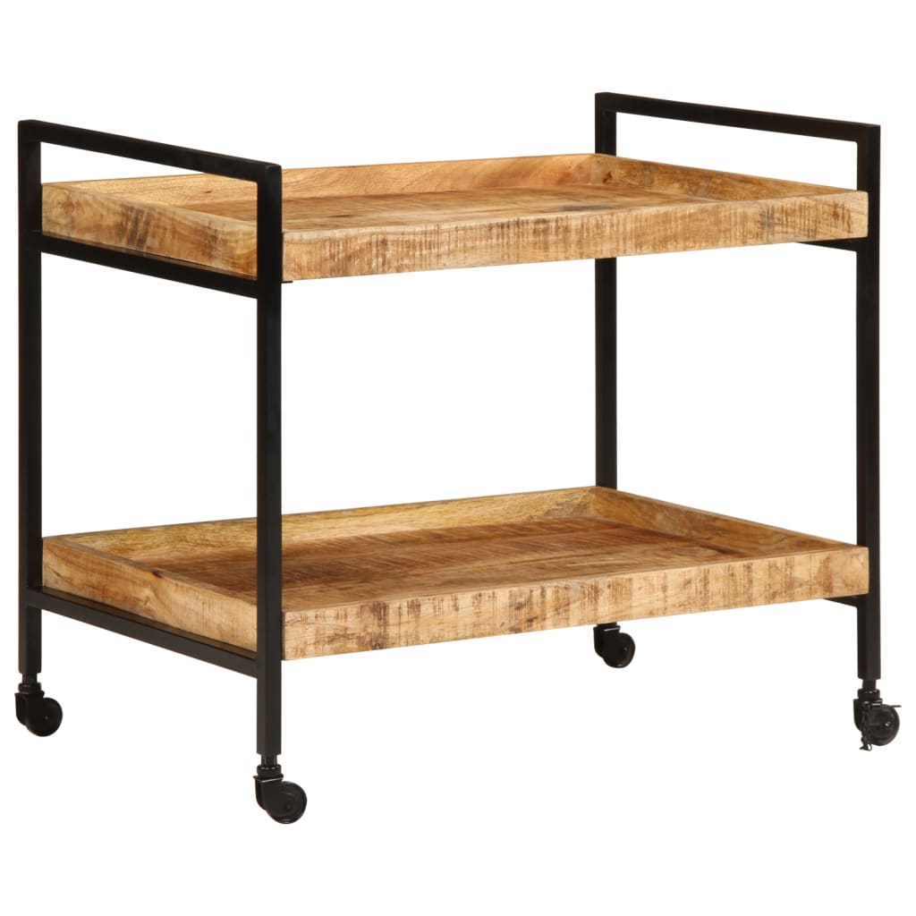 vidaXL Kitchen Trolley 31.5"x21.7"x27.6" Solid Rough Wood Mango