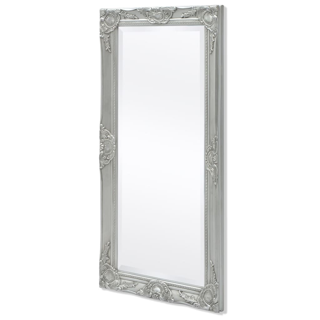 vidaXL Wall Mirror Baroque Style 39.4"x19.7" Silver