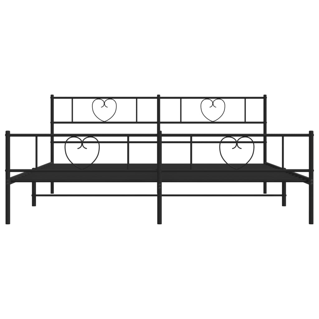 vidaXL Metal Bed Frame without Mattress with Footboard Black 72"x83.9"