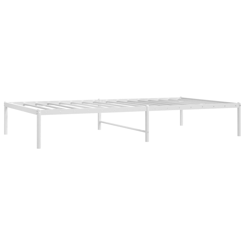 vidaXL Metal Bed Frame without Mattress White 39.4"x74.8"