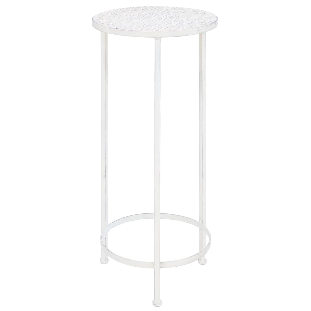 vidaXL Plant Stand Set 3 Pieces Vintage Style Metal Antique White