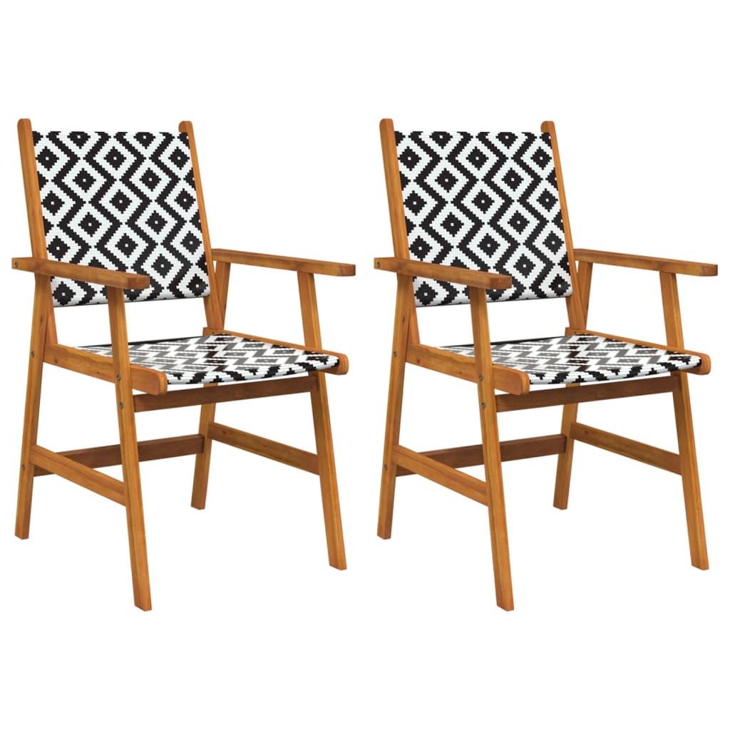 vidaXL Patio Chairs 2 pcs Solid Acacia Wood