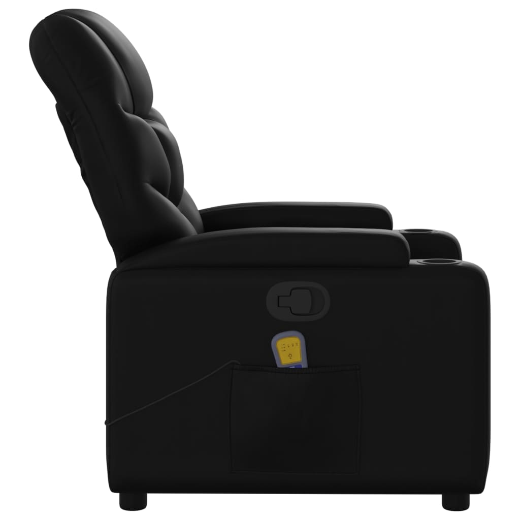 vidaXL Massage Recliner Chair Black Faux Leather