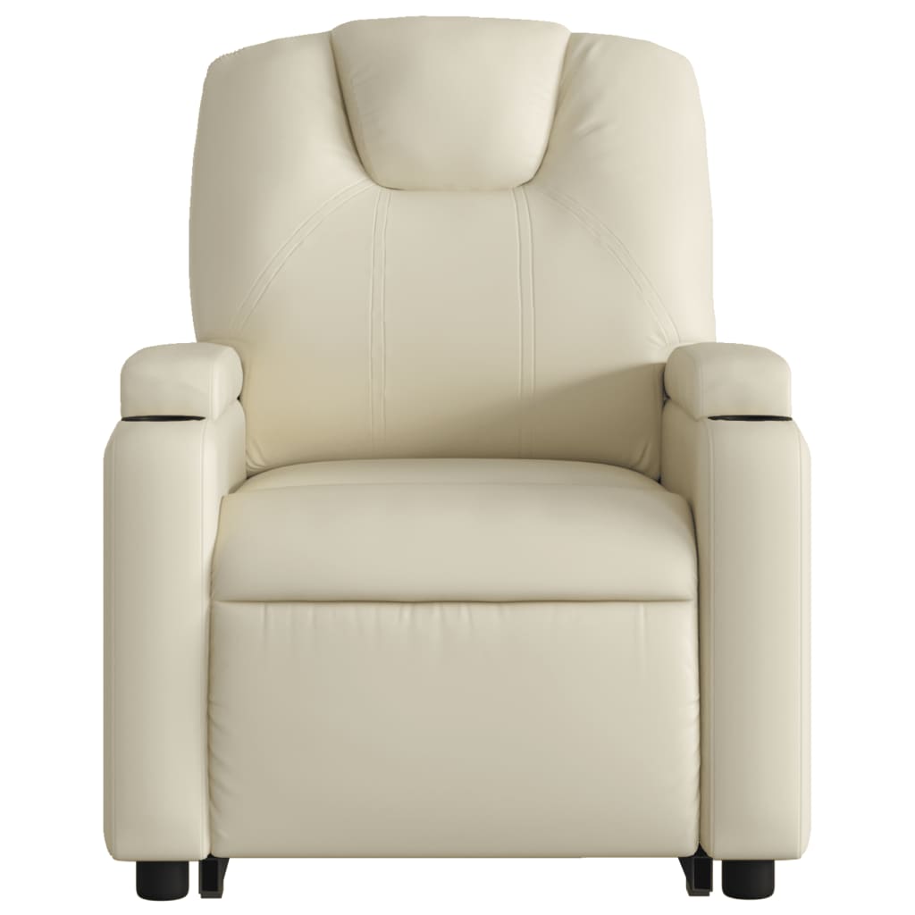 vidaXL Stand up Recliner Chair Cream Faux Leather