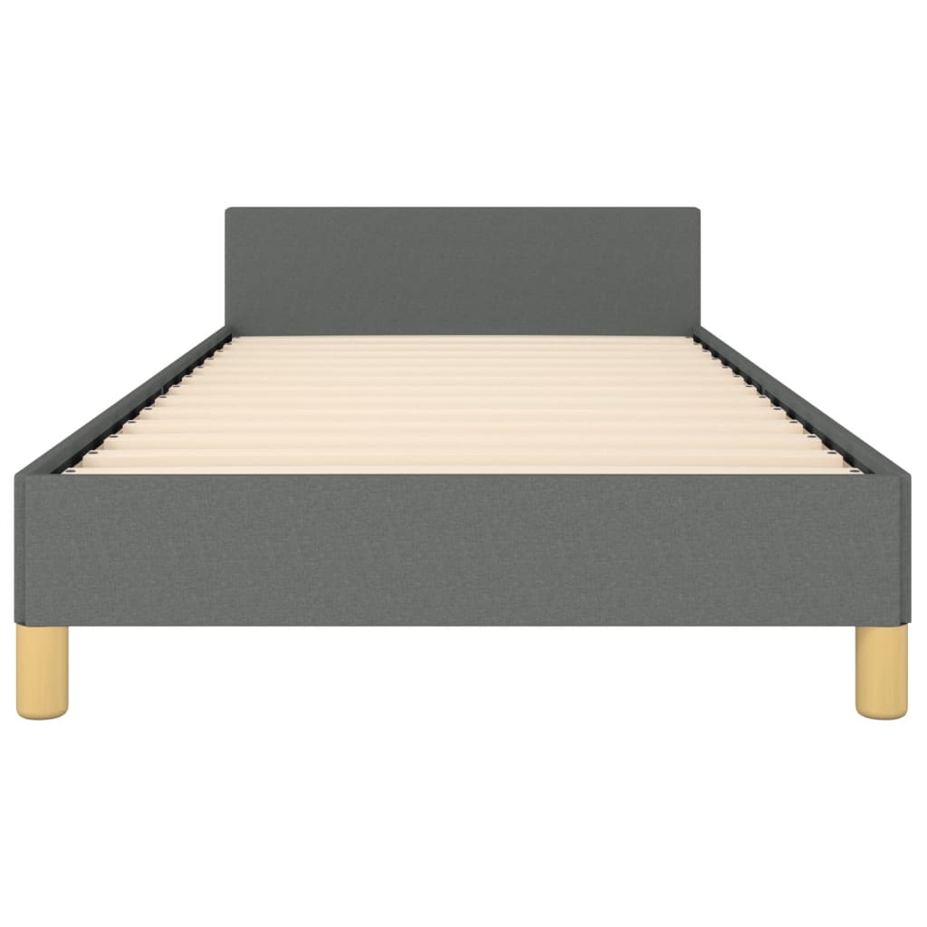 vidaXL Bed Frame without Mattress Dark Gray Twin Fabric