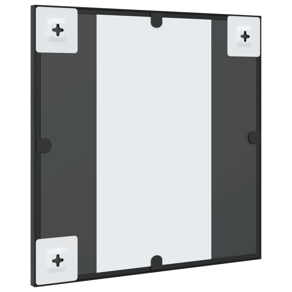 vidaXL Wall Mirror Black 15.7"x15.7" Square Iron