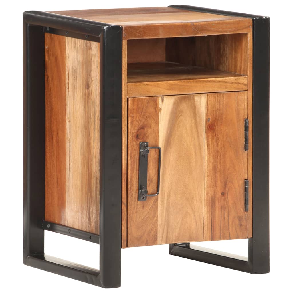 vidaXL Bedside Cabinet 15.7"x13.8"x21.7" Solid Acacia Wood