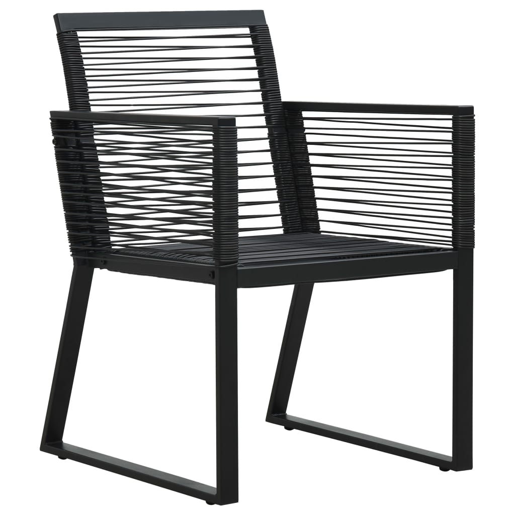 vidaXL 5 Piece Patio Dining Set PVC Rattan Black