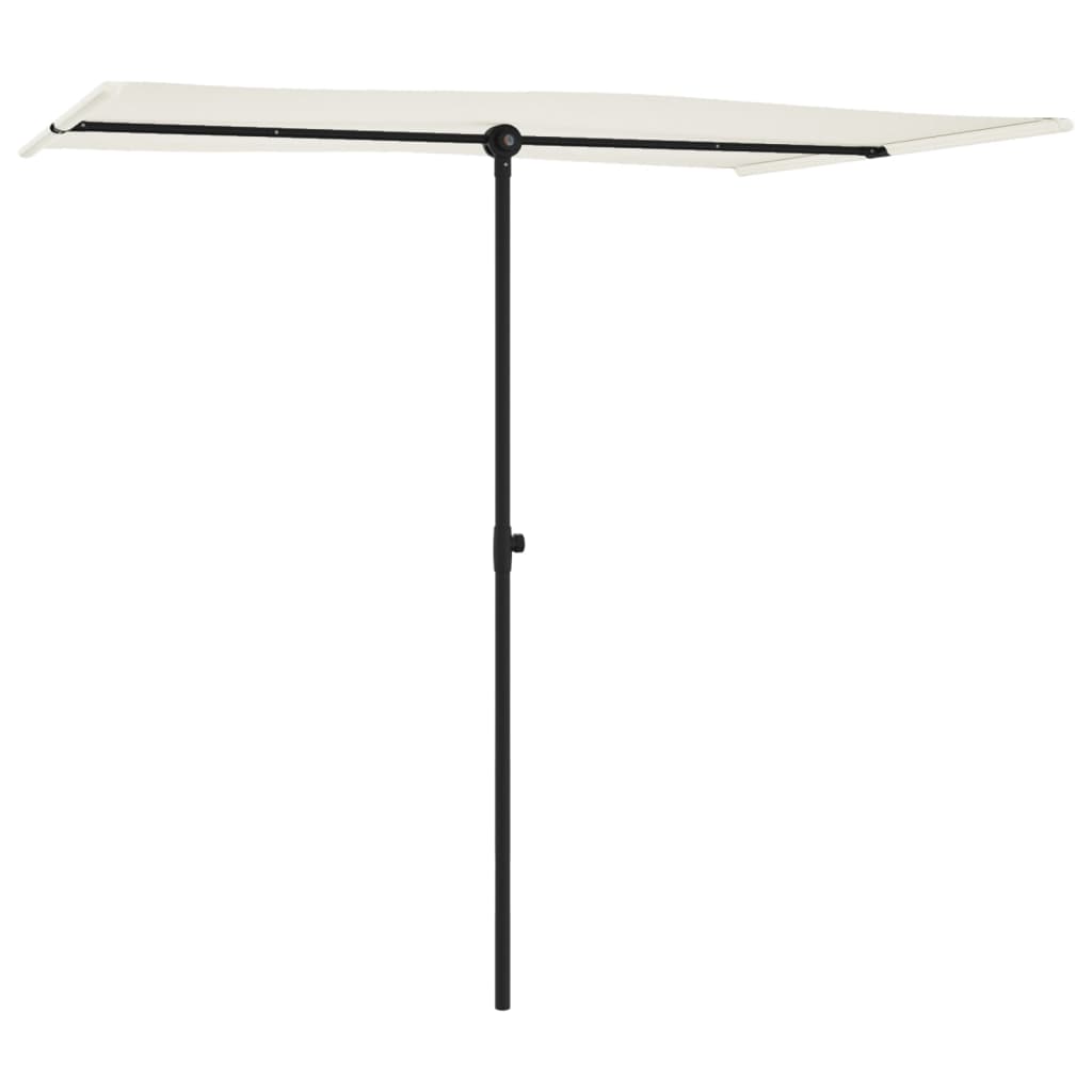 vidaXL Garden Parasol with Aluminum Pole 6.6'x4.9' Sand White