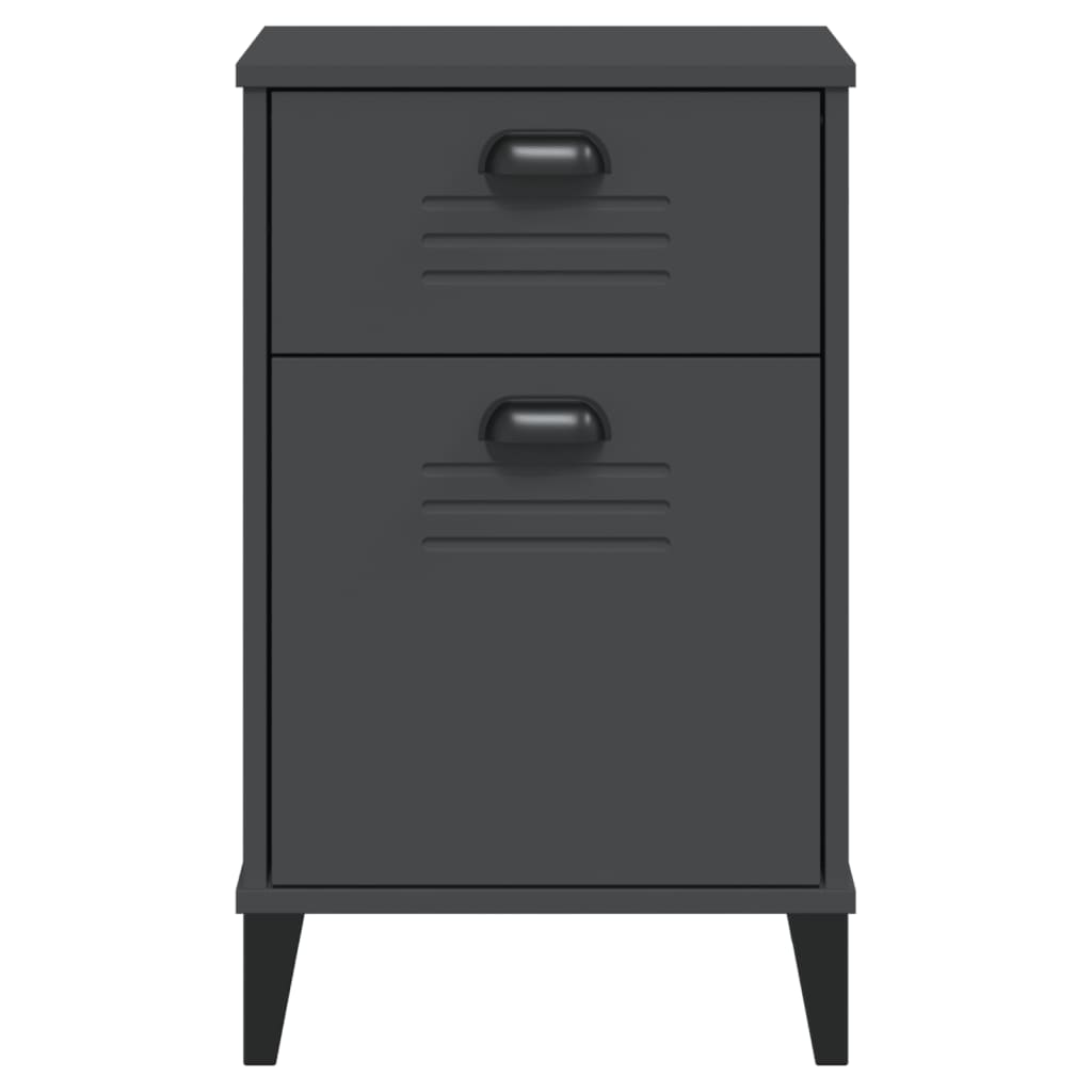 vidaXL Bedside Cabinet VIKEN Anthracite Gray Engineered Wood