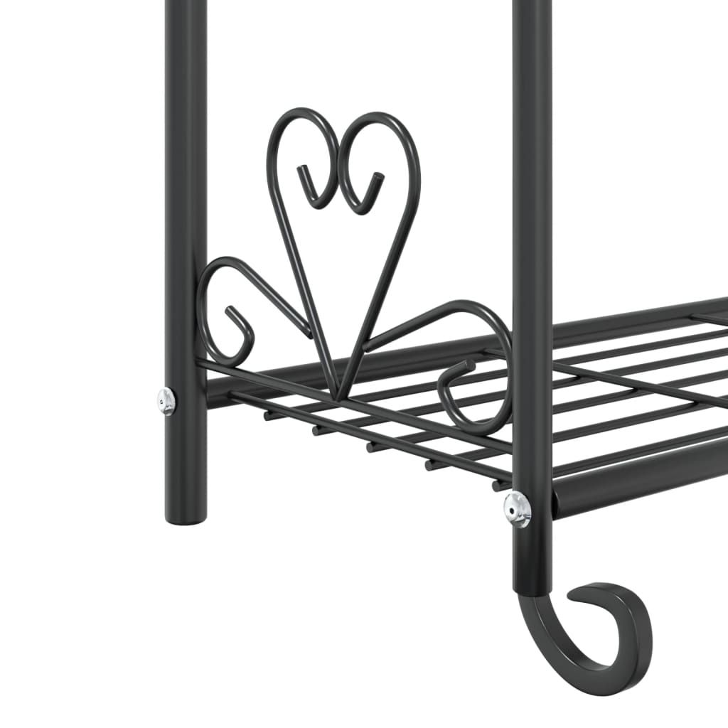 vidaXL Flower Rack Black 22"x11.8"x37.8" Steel