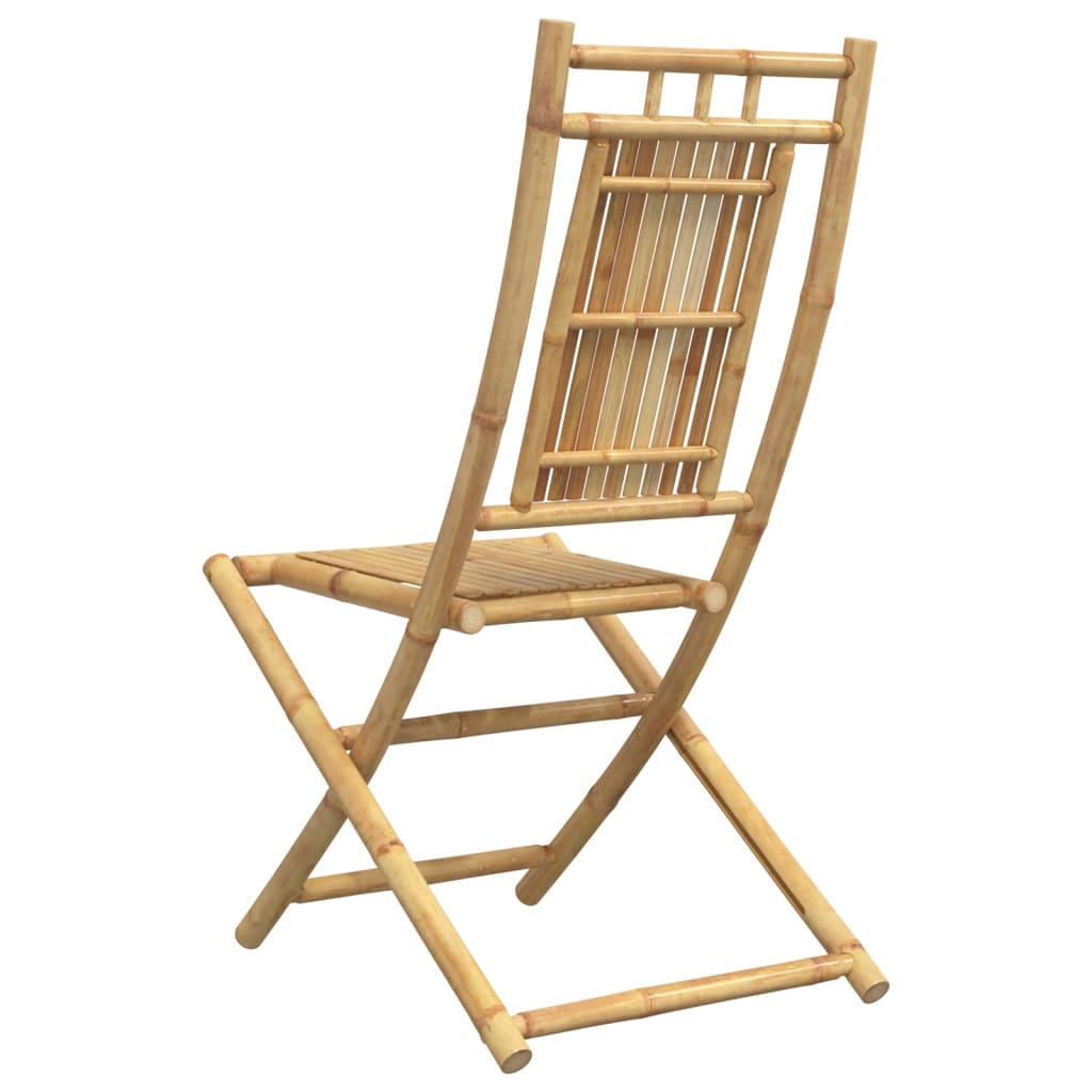 vidaXL Folding Patio Chairs 4 pcs 18.1"x26"x39" Bamboo