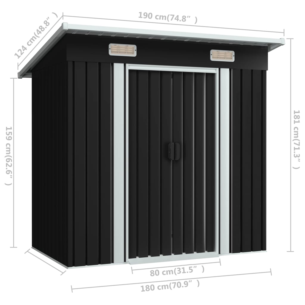 vidaXL Garden Shed Anthracite Steel