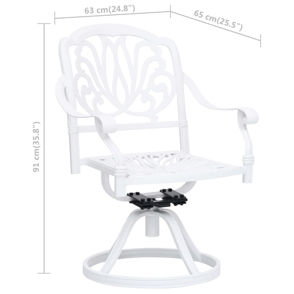 vidaXL 5 Piece Bistro Set Cast Aluminum White