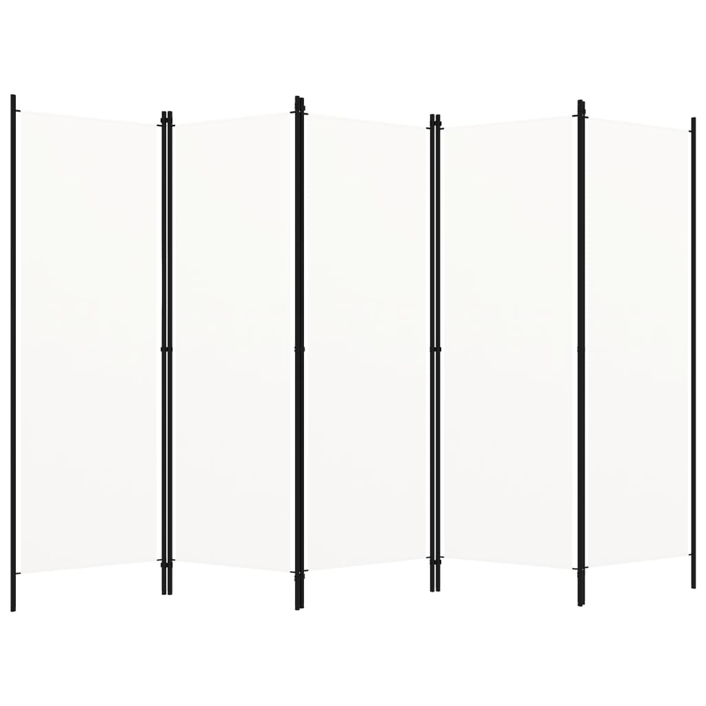 vidaXL 5-Panel Room Divider White 98.4"x70.9"